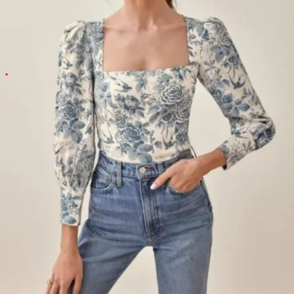 Reformation Stilton Linen Top